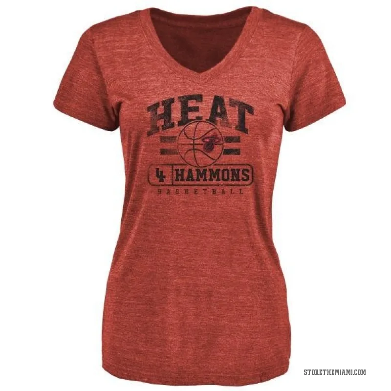 A.J. Hammons Women's Miami Heat Cardinal Baseline T-Shirt