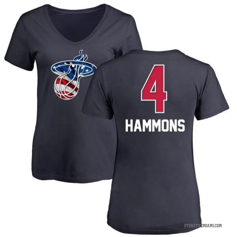 A.J. Hammons Women's Navy Miami Heat Name and Number Banner Wave V-Neck T-Shirt