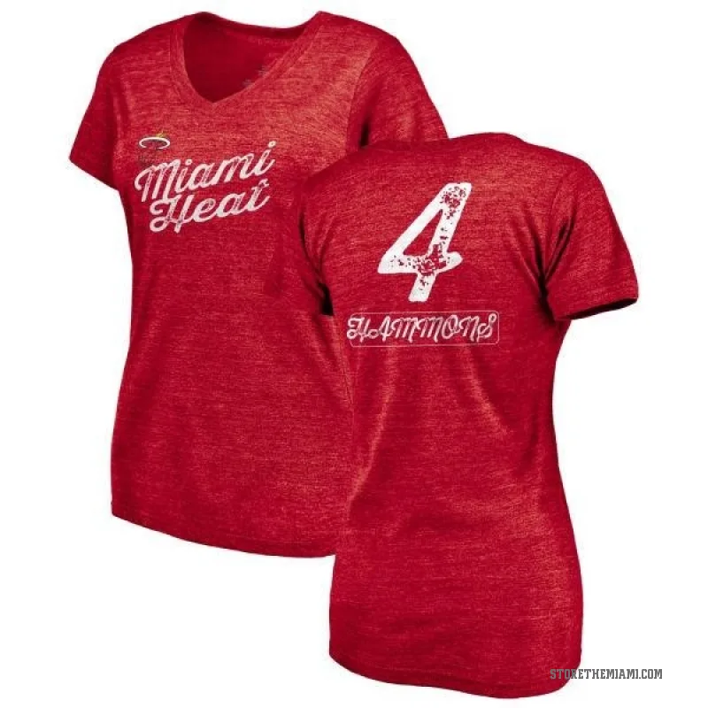 A.J. Hammons Women's Red Miami Heat Sideline V-Neck T-Shirt