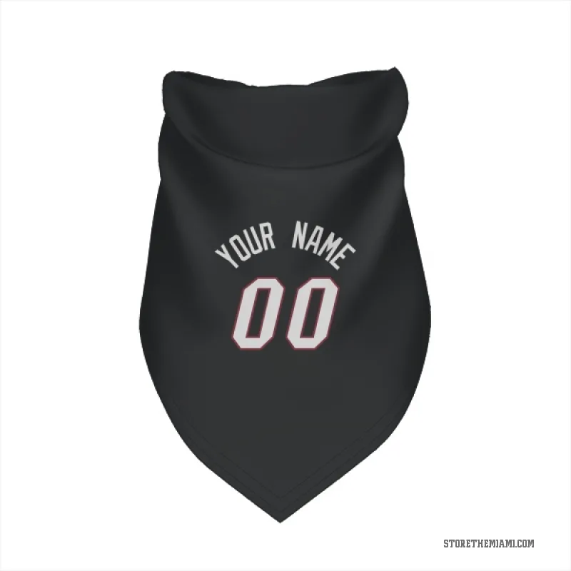 Custom Black Miami Heat Cat & Dog Pet Bandana