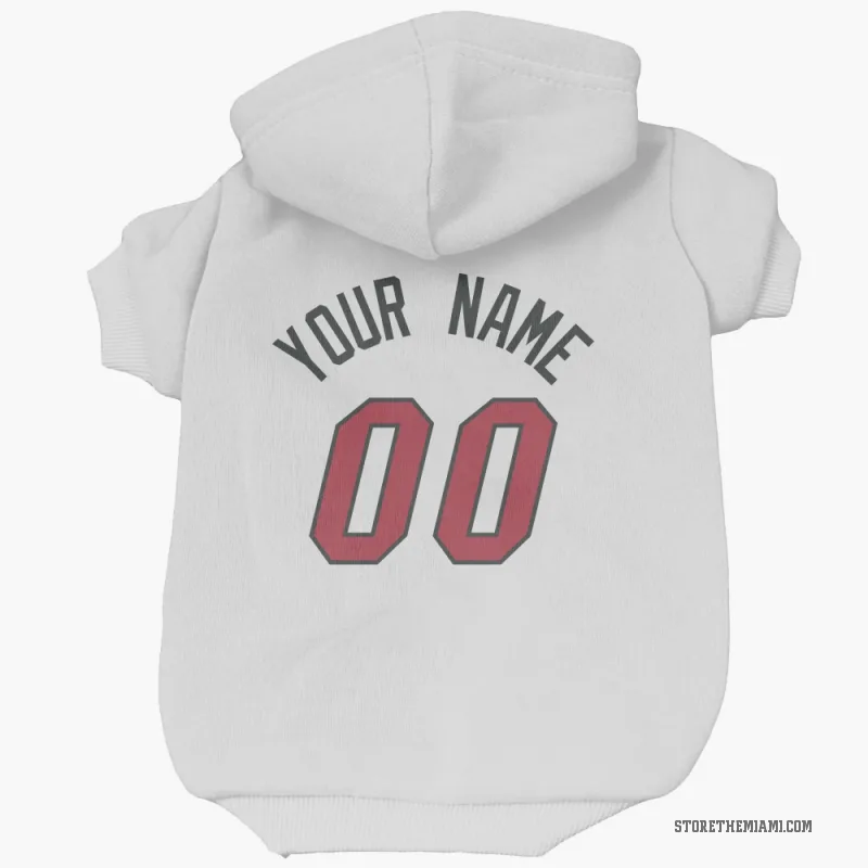 Custom White Miami Heat Cat & Dog Pet Hoodie