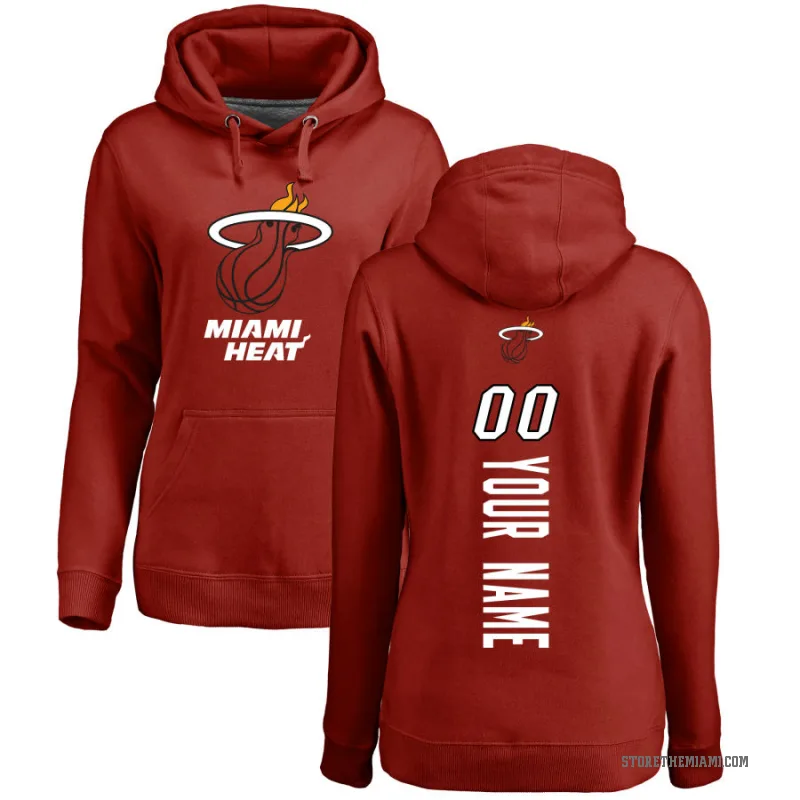 Custom Women's Miami Heat Branded Cardinal Backer Pullover Hoodie