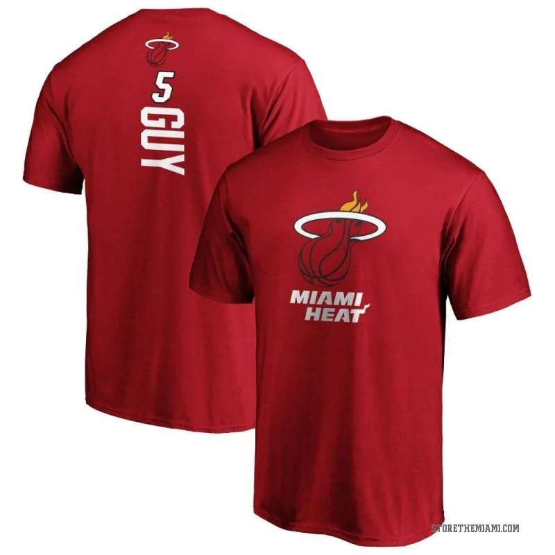 Kyle Guy Men's Miami Heat Cardinal Backer T-Shirt