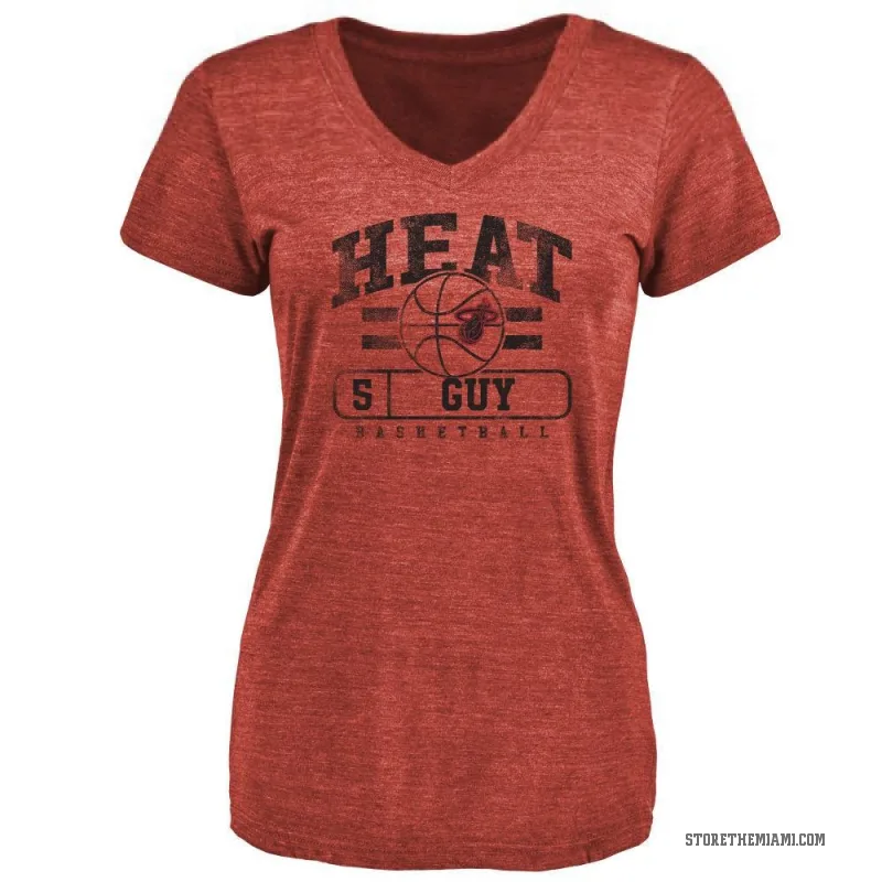 Kyle Guy Women's Miami Heat Cardinal Baseline T-Shirt