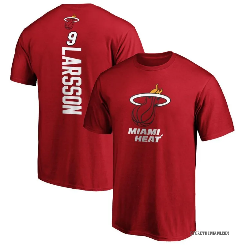 Pelle Larsson Men's Miami Heat Cardinal Backer T-Shirt