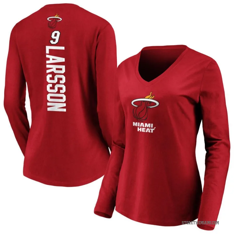 Pelle Larsson Women's Miami Heat Cardinal Backer Long Sleeve T-Shirt