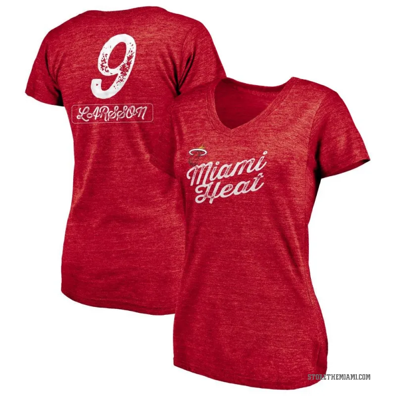 Pelle Larsson Women's Red Miami Heat Sideline V-Neck T-Shirt