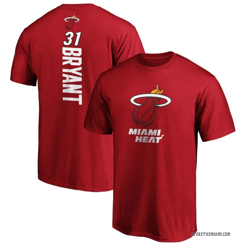 Thomas Bryant Men's Miami Heat Cardinal Backer T-Shirt